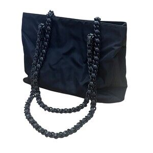 Prada Triangle Plate Nylon Bag Black